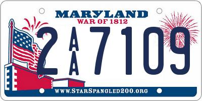 MD license plate 2AA7109