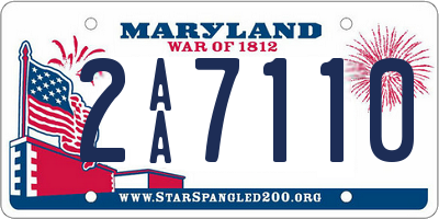 MD license plate 2AA7110