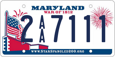 MD license plate 2AA7111