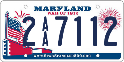 MD license plate 2AA7112