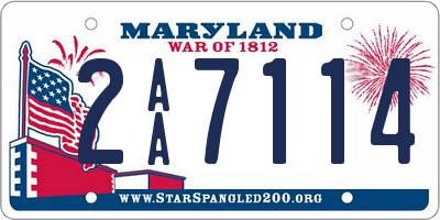 MD license plate 2AA7114