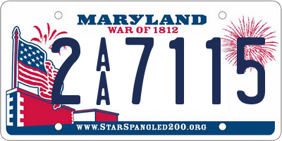 MD license plate 2AA7115