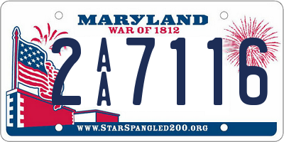 MD license plate 2AA7116