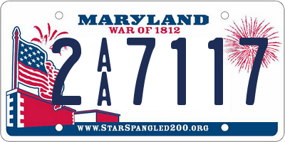 MD license plate 2AA7117