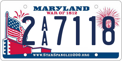 MD license plate 2AA7118