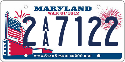 MD license plate 2AA7122