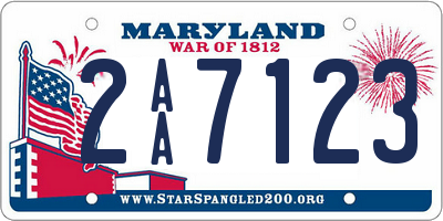 MD license plate 2AA7123