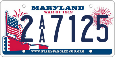 MD license plate 2AA7125