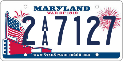 MD license plate 2AA7127