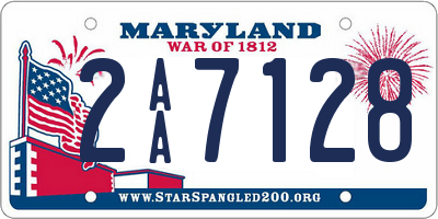 MD license plate 2AA7128