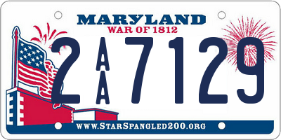 MD license plate 2AA7129