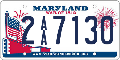 MD license plate 2AA7130