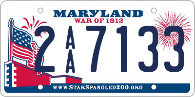 MD license plate 2AA7133