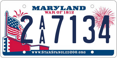 MD license plate 2AA7134