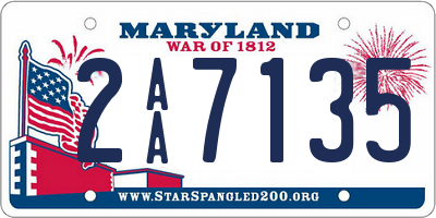 MD license plate 2AA7135