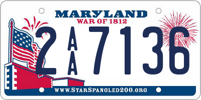 MD license plate 2AA7136