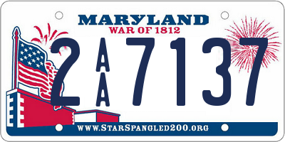 MD license plate 2AA7137