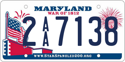 MD license plate 2AA7138