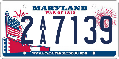 MD license plate 2AA7139