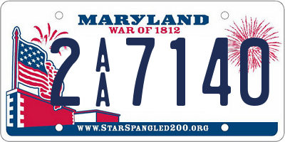 MD license plate 2AA7140