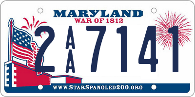 MD license plate 2AA7141