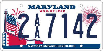 MD license plate 2AA7142