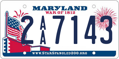 MD license plate 2AA7143