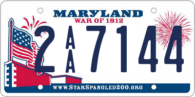 MD license plate 2AA7144