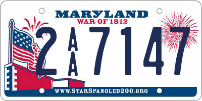 MD license plate 2AA7147