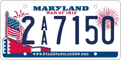 MD license plate 2AA7150