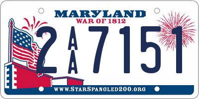 MD license plate 2AA7151