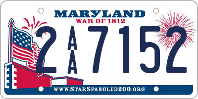 MD license plate 2AA7152