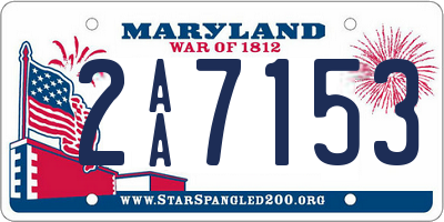 MD license plate 2AA7153