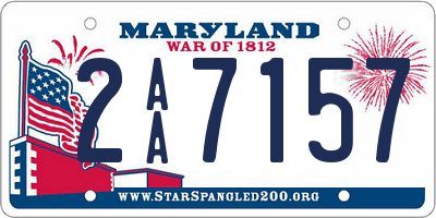 MD license plate 2AA7157