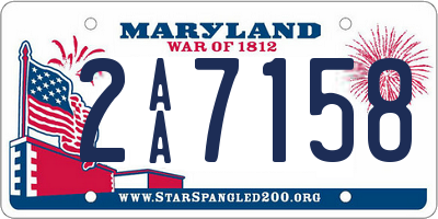 MD license plate 2AA7158