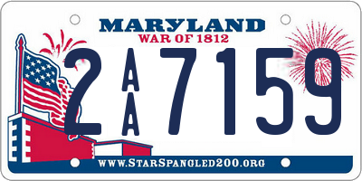 MD license plate 2AA7159