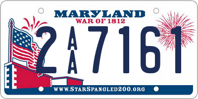 MD license plate 2AA7161