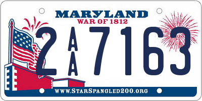 MD license plate 2AA7163