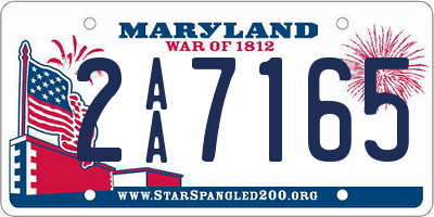 MD license plate 2AA7165