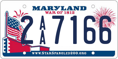 MD license plate 2AA7166