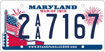 MD license plate 2AA7167