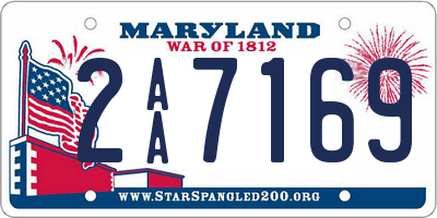 MD license plate 2AA7169