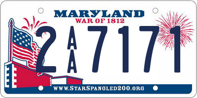 MD license plate 2AA7171