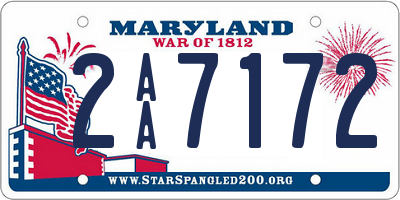 MD license plate 2AA7172