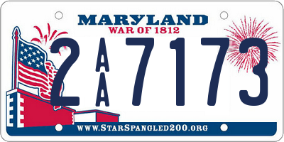 MD license plate 2AA7173