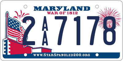 MD license plate 2AA7178