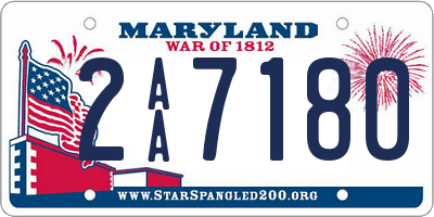 MD license plate 2AA7180