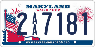 MD license plate 2AA7181