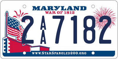 MD license plate 2AA7182