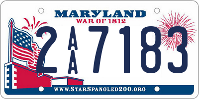 MD license plate 2AA7183